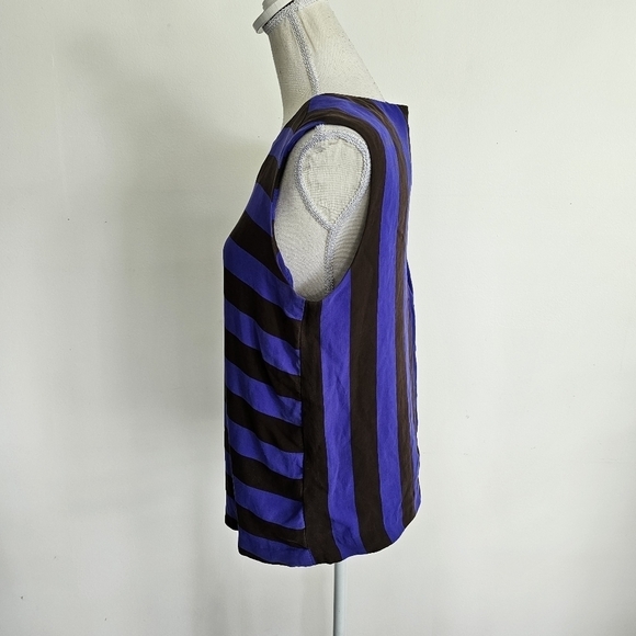 Lisa Perry Silk Alternating Stripes Tank Top - Picture 4 of 10